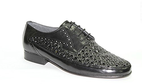 MADE IN SPAIN Zapato Rejilla con Cordon 30´s en Negro Talla 43
