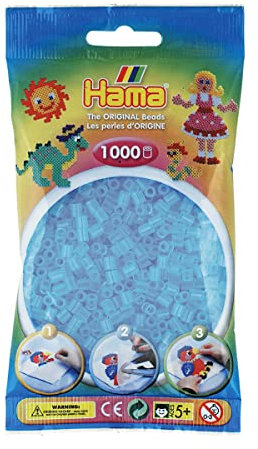 Hama 207-73 Bügelperlen Beutel 1000x, transparent aqua