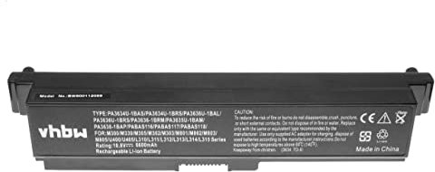 vhbw batteria compatibile con Toshiba Dynabook CX/47H, CX/47G, CX/47F, CX/47, CX/45KWH, CX/45J, CX/45H notebook (6600mAh, 10,8V, Li-Ion)