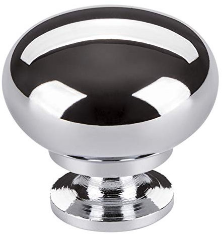 10 x SO-TECH® Möbelknopf OSCAR Chrom poliert Ø 32,5 mm - Design trifft auf Funktion - Knopfgriff Küchengriff Küchenknopf Möbelgriff