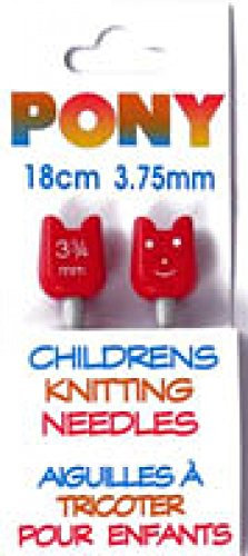 Pony Stricknadeln für Kinder, Metall, 18 cm lang, 3,75 mm