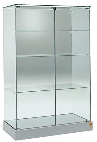 Vitrine moyenne L93 x P46 x H140 cm Cristaux trempés Portes battantes fabriqués en Italie