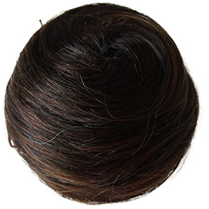 CAISHA 100% ECHTHAAR DUTT Sabrina Hochsteckfrisuren Haarteil Haarknoten Hepburn DUTT Sabrina Haargummi Dunkelbraun Mix H311i