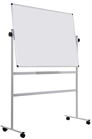 Bi-Office mobiles drehbares Whiteboard, magnetische lackierte Stahloberfläche, 120 x 90 cm