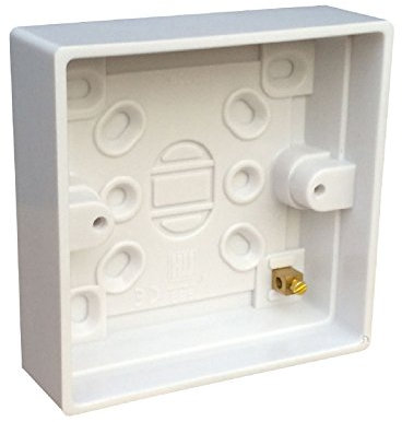 Surface Mounted Back Box 24mm Wall Pattress Single 1 Gang Electrical Socket