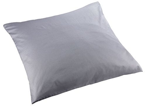 Moon Premium Uni Mako Satin Bettwäsche 100% Baumwolle grau-Kissenbezug 40x40