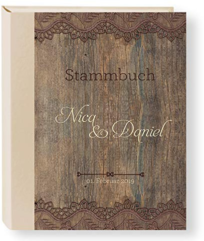 Stammbuch der Familie personalisiert 'Kayo Rustic' A5 Familienbuch Familienstammbuch Stammbaum Stammbücher Holzbuch Hochzeit