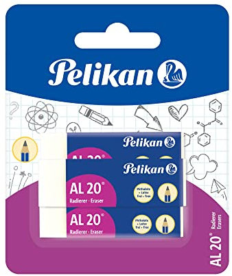 Pelikan 620112 Kunststoff-Radierer AL20 (1, 65 x 12 x 21 mm | weiß)