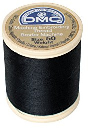 DMC 237A-50310 Baumwoll-Stickgarn, 50 WT, 450 m, Schwarz