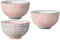 Bloomingville Petits Bols Cecile - Bol pour Riz Dessert à la crème glacée Ø 11,5 cm, Gris Rose, Céramique, Lot de 3, Capacité 280 ML