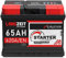 LANGZEIT lead acid, Autobatterie 65Ah 12V 620A/EN Starterbatterie +30% mehr Leistung ersetzt Batterie 55Ah 56Ah 60Ah 61Ah 62Ah 63Ah 64Ah, kompatibel mit PKW