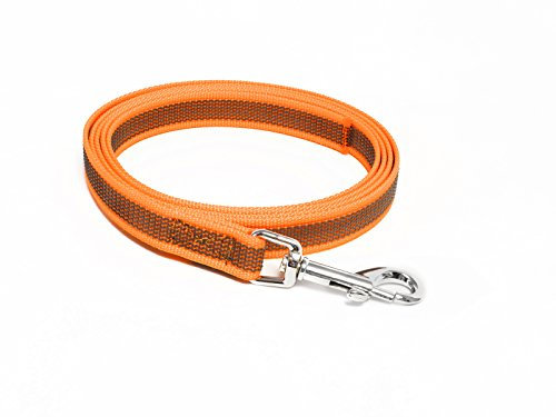 Mystique® Gummierte Leine 12mm ohne Handschlaufe Standard Karabiner neon orange 3m