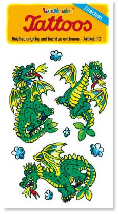 Lutz Mauder Drachen Tattoos Kinder Kindertattoo Tatoo Tatto Kindergeburtstag Geburtstag Mitgebsel Geschenk