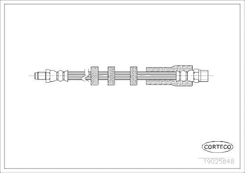 Corteco 19025848 Bremsschlauch hinten | 19025848 Kompatibel mit C70 I Cabriolet (873),C70 I Coupe (872),P 1800 (P18),S70 (874),S80 I (184),V70 I (875, 876)