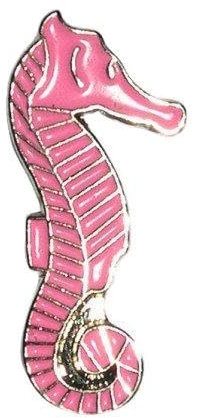 Broche en métal émaillé – Hippocampe (Rose) Mer Cheval