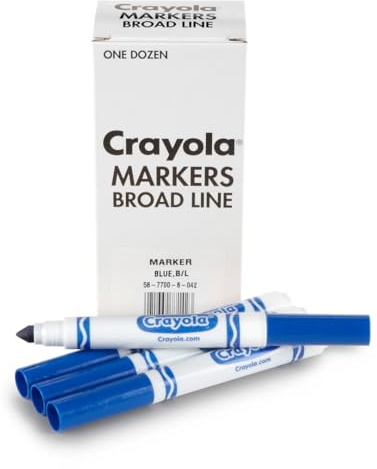 Crayola 12 Count Washable Bulk Markers, Blue