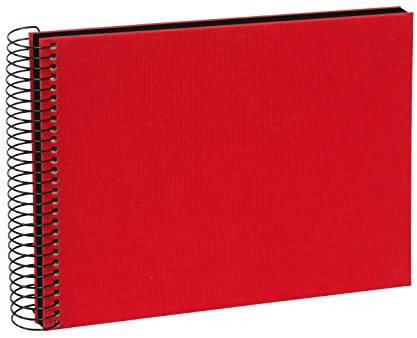 goldbuch 20993- Spiralalbum Bella Vista, Foto Album 24x 17cm, Fotoalbum mit 40 schwarze Seiten, Erinnerungsalbum aus Leinen, Fotobuch für Bilder und Fotos zum Einkleben, Rot