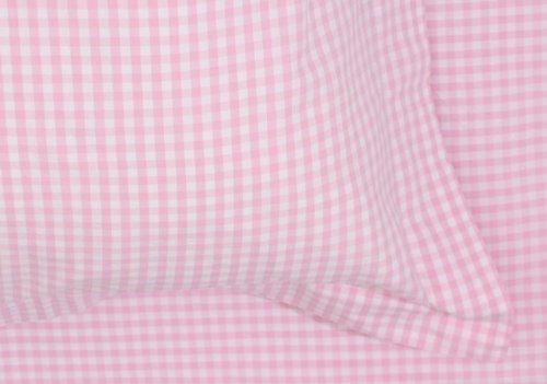 Tissu à carreaux en polycoton, rose vichy, carreaux de 0,6 cm, au mètre