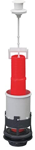 Wirquin 10724084 Mécanisme chasse d'eau wc simple chasse avec bouton poussoir à tirette MX, gris