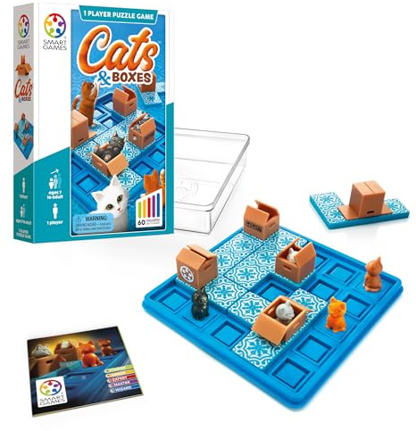SmartGames Cats & Boxes Logic Puzzle Game with 60 Challenges for Ages 7+