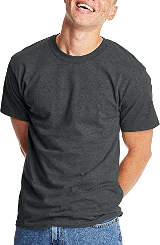 Hanes Mens Beefyt T-shirt, Heavyweight Cotton Crewneck Tee, 1 Or 2 Pack, Available In Tall Sizes Fashion-t-shirts, Charcoal Heather - 1 Pack, X-Large US