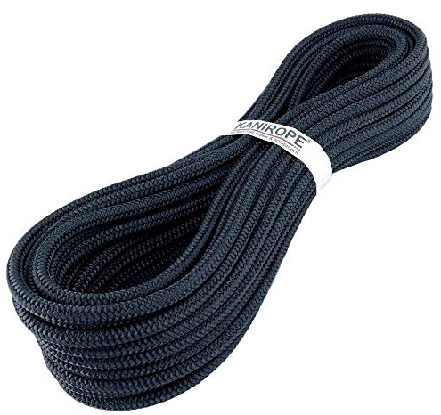 Kanirope® Polyesterseil Seil Polyester POLYBRAID 10mm 10m Schwarz 16-fach geflochten