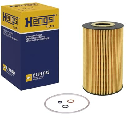 HENGST - Ölfilter E12H D53 - Öl-Filtereinsatz für KFZ | Hochwertiger Motorölfilter für KFZ mit Otto- oder Dieselmotor - Robuster Ölfilter mit hoher Schmutzaufnahmefähigkeit