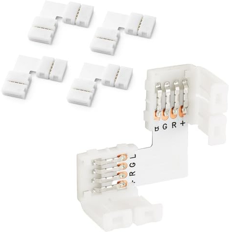 5x LED RGB Strip Eckverbinder Schnellverbinder Steckverbinder L Verbinder Set