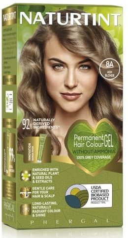 Naturtint Permanent Hair Colour 8A Ash Blonde | Plant Enriched Radiant Colour | Ammonia Free | Vegan-Friendly Formula | Long Lasting Grey Coverage