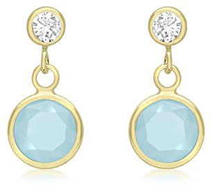 CARISSIMA Damen 9 Karat Gelbgold Zirkonia Gold Ohrringe Tropfenform, Grün