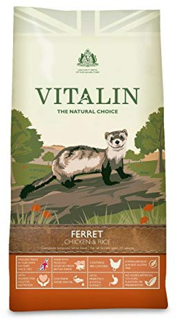Vitalin,The Natural Choice Complete Dry Ferret Food - Chicken and Rice 2 kg, for Balanced Nutrition, Protein, and Essential Vitamins and Minerals for Optimal Health and Wellness single