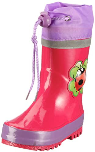 Playshoes Stivali di Gomma Unisex - Bambini e ragazzi, Rosa (Scarabeo Fortunato), 26/27 EU