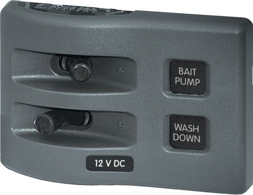 Blue Sea Systems 4303 WeatherDeck 12V DC Panel de interruptores impermeable de 2 posiciones
