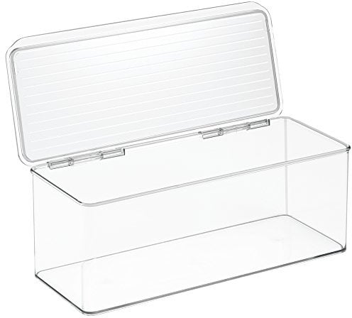 iDesign Cabinet/Kitchen Binz Aufbewahrungsbox, stapelbarer Küchen Organizer aus Kunststoff, Vorratsdose mit Deckel, durchsichtig