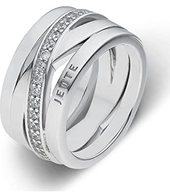 JETTE Damen-Damenring Zirkonia 57, Silber 32003932