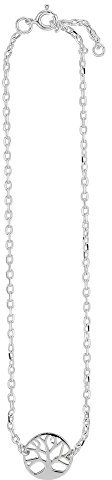 Jouailla - Chaîne de cheville pampille arbre de vie en argent 925/1000e rhodié