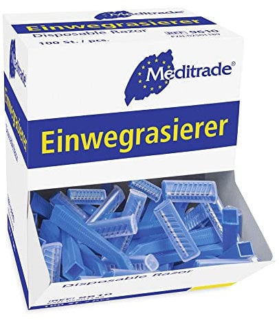 Meditrade 9610 Unsteriler Einweg-Rasierer, Rostfreier, Einschneidig (100-er pack)