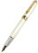Mother of Pearl White Fountain Pen Golden Dragon Ruby Eye Noblest with Push in Style Ink Converter