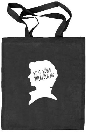 Shirtstreet24, What Would Sherlock Do? Natur Stoffbeutel Jute Tasche (ONE SIZE), Größe: onesize,schwarz natur