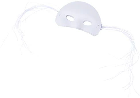 Be Creative Creation Station Demi-Masques floqués avec élastique, Lot de 10, Blanc