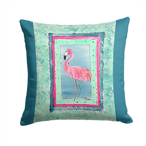 Caroline's Treasures 8107-CPW1414 Deko-Kissen aus Segeltuch, Vogel-Flamingo, groß, mehrfarbig