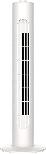 MYLEK Tower Fan Powerful Cooling - Oscillating With Timer - 45W - 3 Speed Settings - Quiet Operation - Lightweight Design (White) Home & Office