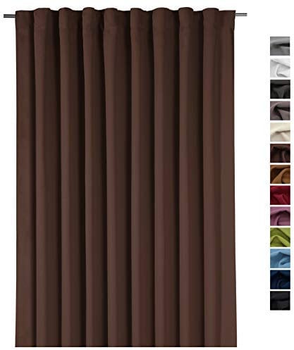 heimtexland Gardine XXL Dekoschal Blickdicht Verdunkelungsgardine Thermogardine HxB 245x275 cm Kälte- und Wärmeisolierung …auspacken, aufhängen, fertig! Vorhang Typ139 Schoko