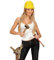 Amakando Gelber Bauhelm Bauarbeiter Helm Handwerker Schutzhelm Bauarbeiterhelm Fasching BAU Kopfbedeckung Partyhelm Verkleidung Uniform Mottoparty Accessoire Karneval Kostüm Zubehör