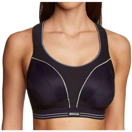 Champion Women's Shock Absorber S5044 Ultimate Run Bra Sports Bra, Black/Silver, 32F