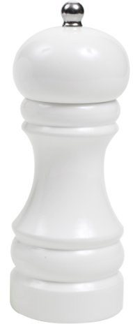 T&G Woodware Hevea Capstan Salt Mill with Gloss Finish, White