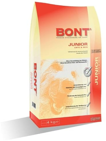 BONT Junior Ente + Reis 1 x 4 kg Vollnahrung für heranwachsende Hunde Trockenfutter