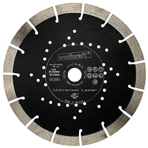 wolfcraft 8375000 Diamant-Trennscheibe Expert-Universal Ø 230 mm - für armierten Beton, Granit, Klinker, Naturstein, Bimsstein, Marmor, Kalksandstein, Dachpfannen