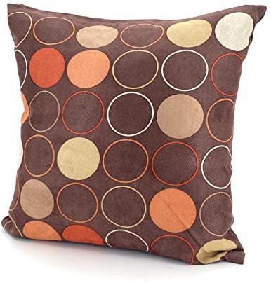 heimtexland Sofakissen Bezug Dekokissen Design Kissenhülle Wildleder Optik Deko Kissen Retro Bedruckt Typ256 45x45 cm D3 - braun