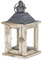 levandeo Laterne Holz 27x13x13cm Metall Glas Natur Braun Gartenlaterne Shabby Chic